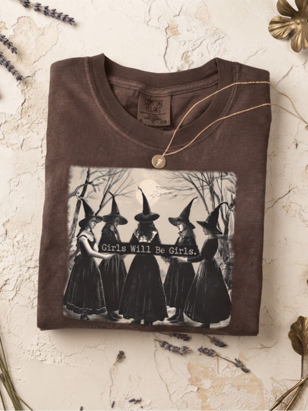 Witchy Vibes Girls Will Be Girls Halloween Comfort Colors T-Shirt